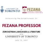 FEZANA Establishes Professorship in Zoroastrian Languages & Literature at the University of Toronto